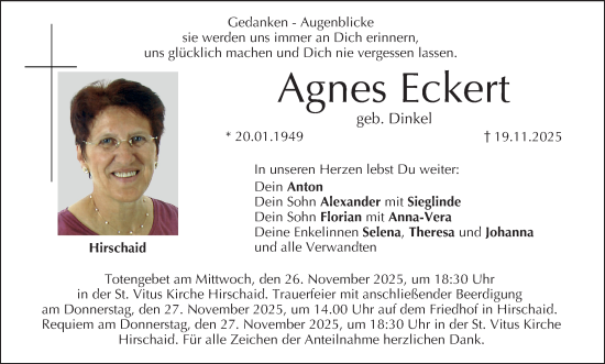 Anzeige von Agnes Eckert von MGO