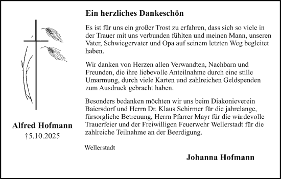 Anzeige von Alfred Hofmann von MGO