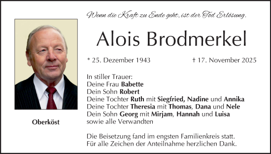 Anzeige von Alois Brodmerkel von MGO