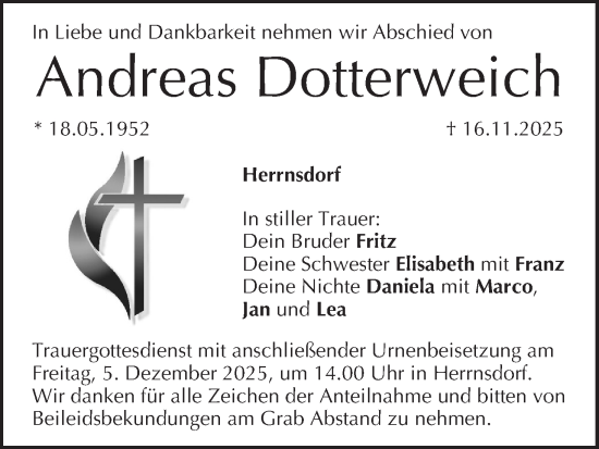 Anzeige von Andreas Dotterweich von MGO