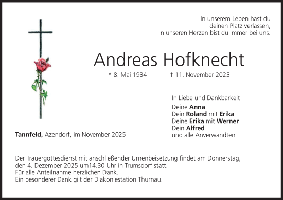 Anzeige von Andreas Hofknecht von MGO