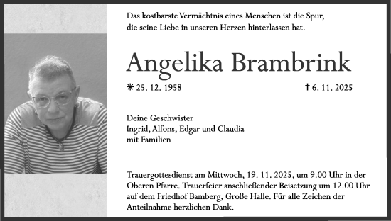Anzeige von Angelika Brambrink von MGO