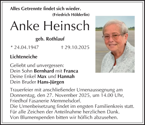 Anzeige von Anke Heinsch von MGO