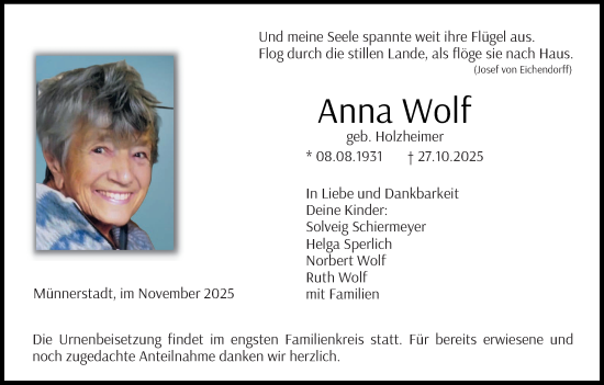 Anzeige von Anna Wolf von MGO