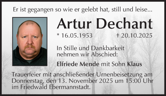 Anzeige von Artur Dechant von MGO