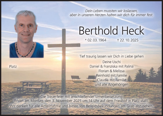 Anzeige von Berthold Heck von MGO