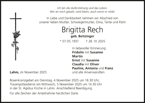 Anzeige von Brigitta Rech von MGO