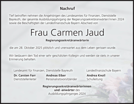 Anzeige von Carmen Jaud von MGO