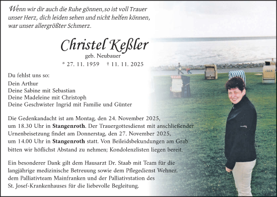 Anzeige von Christel Keßler von MGO