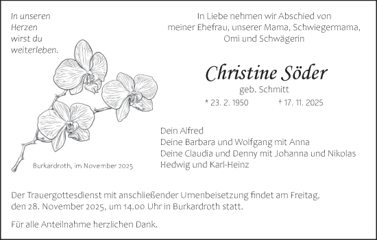 Anzeige von Christine Söder von MGO
