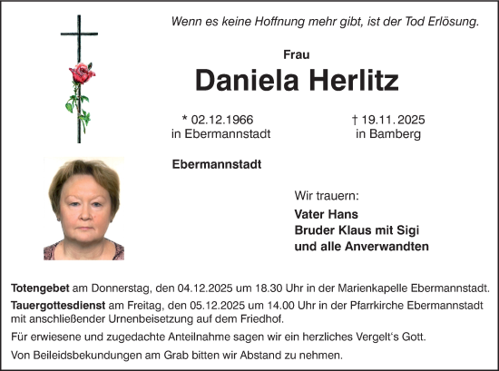 Anzeige von Daniela Herlitz von MGO