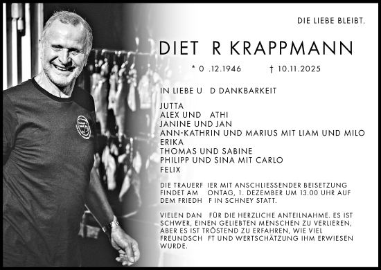 Anzeige von Dieter Krappmann von MGO