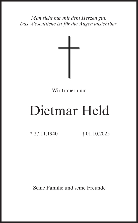 Anzeige von Dietmar Held von MGO