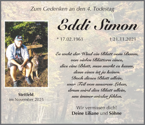 Anzeige von Eddi Simon von MGO