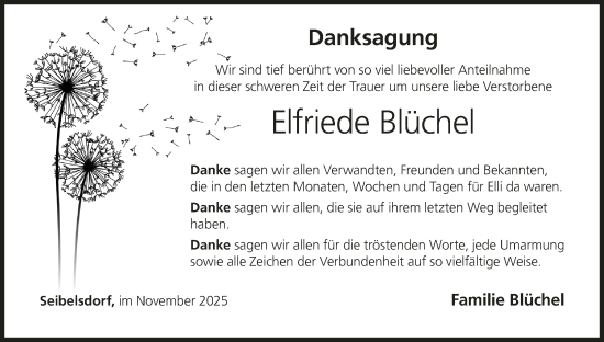 Anzeige von Elfriede Blüchel von MGO