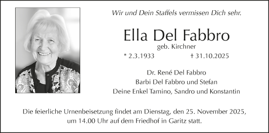 Anzeige von Ella Del Fabbro von MGO