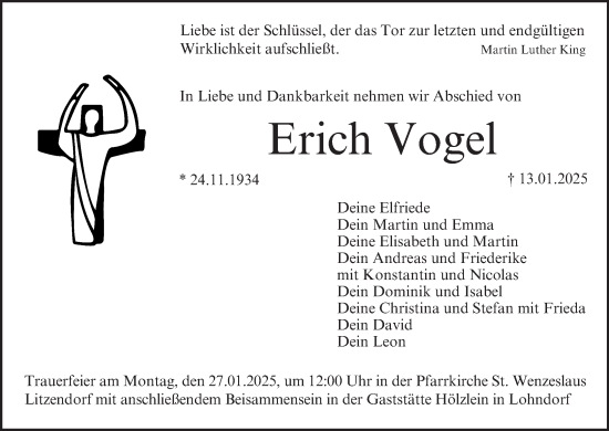 Anzeige von Erich Vogel von MGO