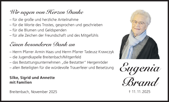 Anzeige von Eugenia Brand von MGO