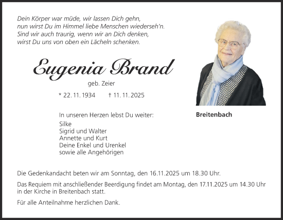 Anzeige von Eugenia Brand von MGO