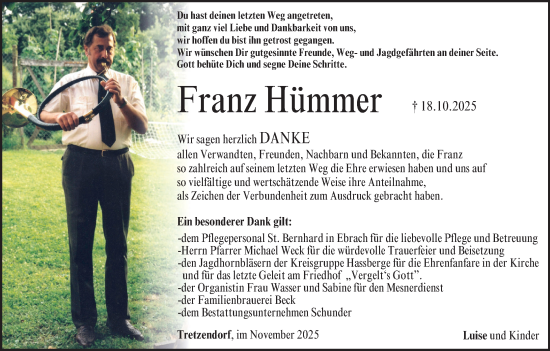 Anzeige von Franz Hümmer von MGO