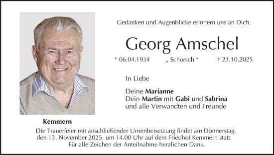 Anzeige von Georg Amschel von MGO