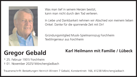 Anzeige von Gregor Gebald von MGO