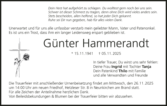 Anzeige von Günter Hammerandt von MGO