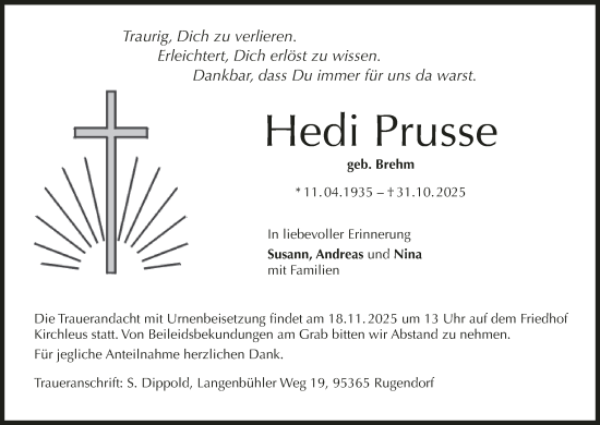 Anzeige von Hedi Prusse von MGO