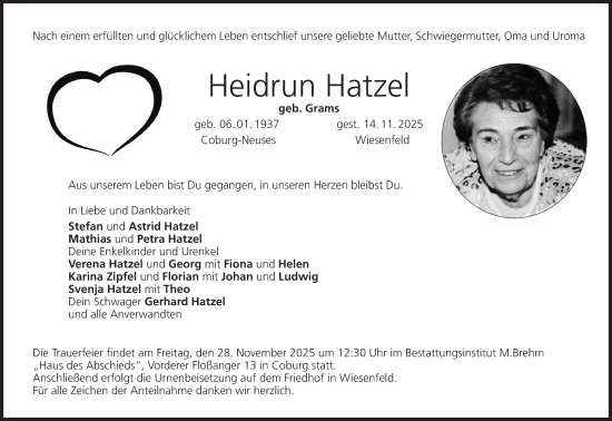 Anzeige von Heidrun Hatzel von MGO
