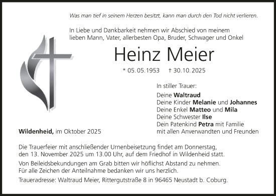 Anzeige von Heinz Meier von MGO