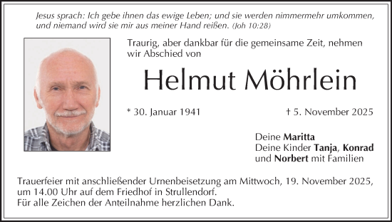 Anzeige von Helmut Möhrlein von MGO