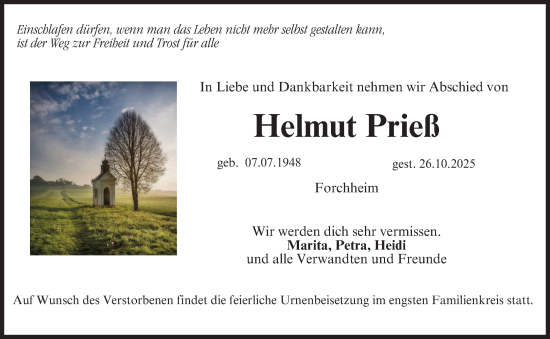 Anzeige von Helmut Prieß von MGO