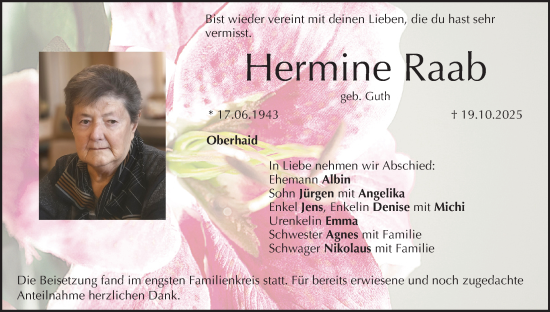Anzeige von Hermine Raab von MGO