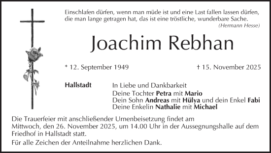 Anzeige von Joachim Rebhan von MGO