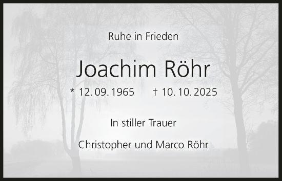 Anzeige von Joachim Röhr von MGO