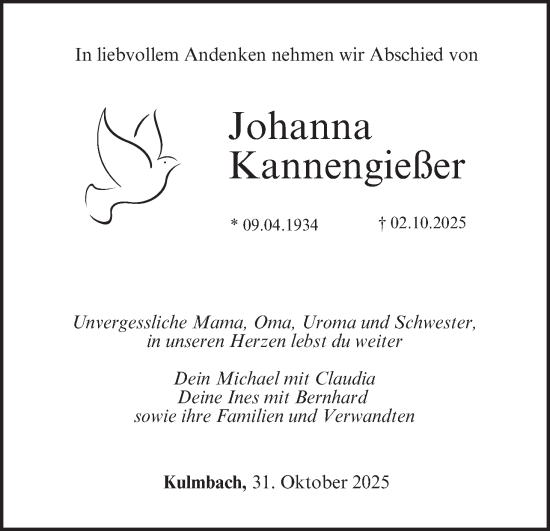 Anzeige von Johanna Kannengießer von MGO