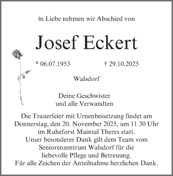 Anzeige von Josef Eckert von MGO