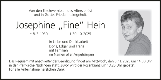 Anzeige von Josephine Hein von MGO