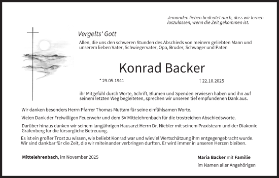 Anzeige von Konrad Backer von MGO