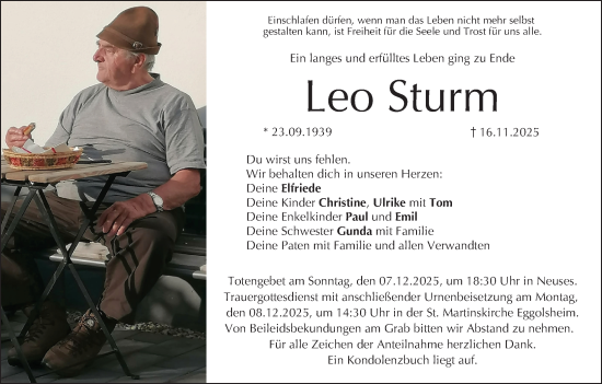 Anzeige von Leo Sturm von MGO