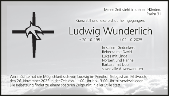 Anzeige von Ludwig Wunderlich von MGO