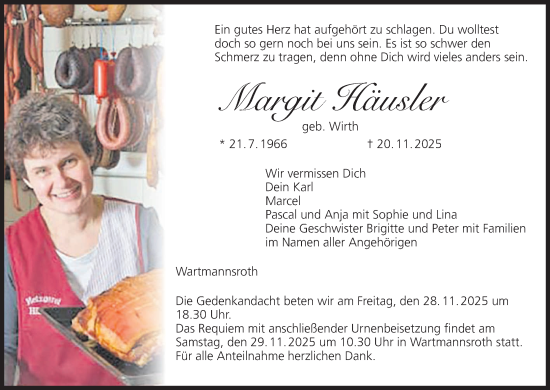 Anzeige von Margit Häusler von MGO