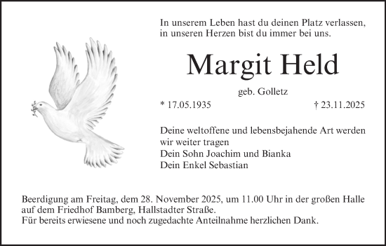 Anzeige von Margit Held von MGO