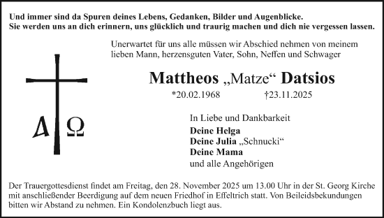 Anzeige von Mattheos Datsios von MGO