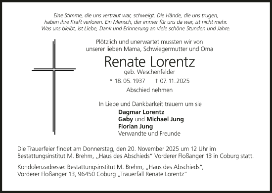 Anzeige von Renate Lorentz von MGO