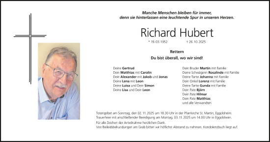 Anzeige von Richard Hubert von MGO