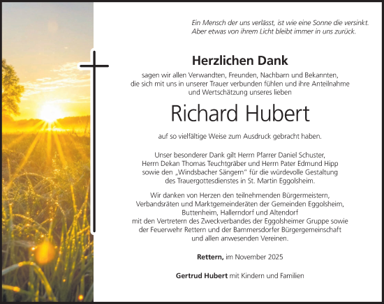 Anzeige von Richard Hubert von MGO