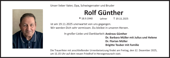 Anzeige von Rolf Günther von MGO