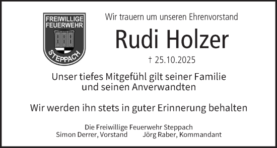 Anzeige von Rudi Holzer von MGO