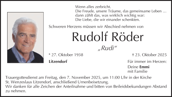 Anzeige von Rudolf Röder von MGO